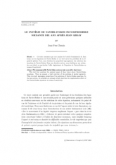 Le système de Navier-Stokes incompressible soixante dix ans après Jean Leray