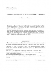 Variations sur le théorème de l'orbite dense-ouverte de M. Gromov