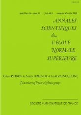 $J$-invariant des groupes algébriques linéaires