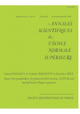 Paraproduits espace-temps pour le calcul paracontrôlé, 3d-PAM et équation de Burgers multiplicative