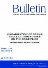 Linéarisation des germes : dépendance régulière du multiplicateur