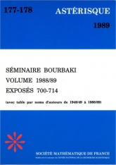 Séminaire Bourbaki, exposés 700-714, volume 1988/1989