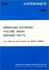 Séminaire Bourbaki, volume 1992/93, exposés 760-774