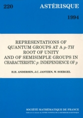 Representations of quantum groups at a $p$-th root of unity and of semisimple groups in charactersitic $p$ : independence of $p$