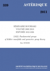 Exposé Bourbaki 1022 : Groupes fondamentaux de variétés kählériennes et théorie géométrique des groupes