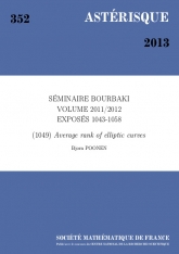 Exposé Bourbaki 1049 : Rang moyen des courbes elliptiques d'après Manjul Bhargava et Arul Shankar