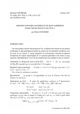 Exposé Bourbaki 1138 : Groupes convexes-cocompacts en rang supérieur (d'après Labourie, Kapovich, Leeb, Porti, ...)