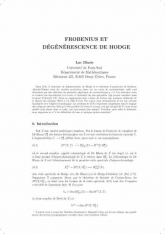 Frobenius et dégénérescence de Hodge