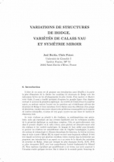 Variations de structures de Hodge, variétés de Calabi-Yau et symétrie miroir