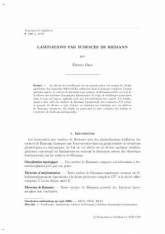 Laminations par surfaces de Riemann