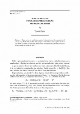An introduction to Galois representations and modular forms