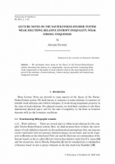 Lecture Notes on the Navier-Stokes-Fourier system : weak solutions, relative entropy inequality, weak strong uniqueness
