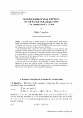 Near-equilibrium weak solutions of the Navier-Stokes equations for compressible ﬂows