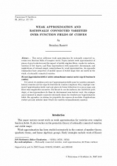 Approximation faible et variétés rationnellement connexes sur des corps de fonctions de courbes