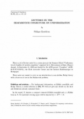 Cours sur la conjecture de Shafarevich sur l'uniformisation