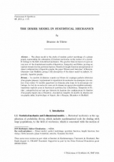 The dimer model in statistical mechanics