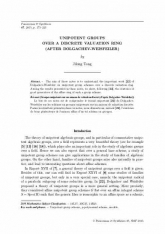 Groupes unipotents sur un anneau de valuation discret (d'après Dolgachev-Weisfeiler)