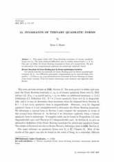 Invariants de Gross–Keating pour les formes quadratiques ternaires