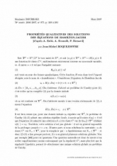 Exposé Bourbaki 975 : Propriétés qualitatives des solutions des équations de Hamilton-Jacobi
