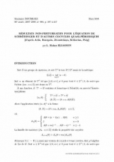 Exposé Bourbaki 988 : Résultats non-perturbatifs pour l'équation de Schrödinger et d'autres cocycles quasi-périodiques