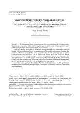 Corps différentiels et flots géodésiques I - Orthogonalité aux constantes pour les équations différentielles autonomes
