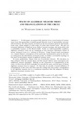 Espaces d'arbres algébriques mesurés et triangulations du cercle