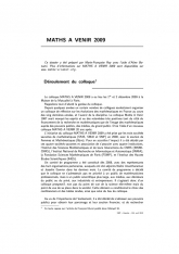 Maths A Venir 2009