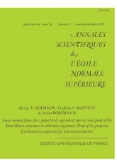 Formes normales locales des métriques c-projectivement  équivalentes et preuve de la conjecture de Yano-Obata  en signature arbitraire. Preuve de la conjecture projective de Lichnerowicz pour les métriques lorentziennes