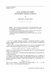 Théorie de la distribution des valeurs pour les surfaces de Riemann hyperboliques