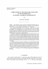 Une preuve simple de la conjecture de Kobayashi sur l'hyperbolicité des hypersurfaces algébriques génériques