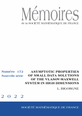Propriétés asymptotiques des solutions à données petites du système de Vlasov-Maxwell en grandes dimensions