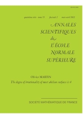 Le degré d'irrationalité de la plupart des surfaces abéliennes est 4