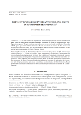 Invariants de Bott-Catteno-Rossi des nœuds longs dans les $\mathbb{R}^3$ d'homologie asymptotiques