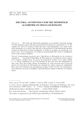 Asymptotiques spectrales pour l’algorithme de Metropolis sur des domaines singuliers