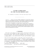 Sur la classification des transformations cubiques planes de Cremona