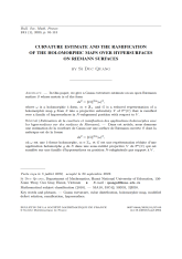 Estimation de la courbure et ramification des applications holomorphes avec les hypersurfaces sur des surfaces de Riemann