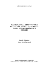 Étude mathématique du modèle bétaplan : ondes équatoriales et résultats de convergence