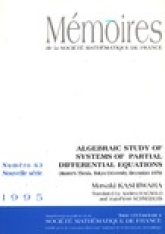 Étude algébrique des systèmes d'équations aux dérivées partielles (thèse, université de Tokyo, décembre 1970)