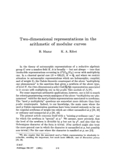 Two dimensional representations in the arithmetic of modular curves
