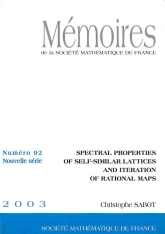 Propriétés spectrales des réseaux auto-similaires et itération d'applications rationelles