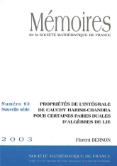 Propriétés de l'intégrale de Cauchy Harish-Chandra pour certaines paires duales d'algèbres de Lie