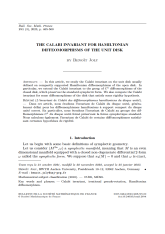 L'invariant de Calabi des difféomorphismes hamiltoniens du disque unité