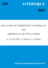 Codes-barres de la cohomologie persistante et loi d'Arrhenius pour les $p$-formes