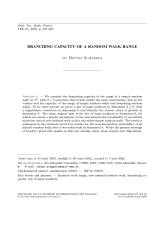 Capacité branchante de la trace d'une marche aléatoire