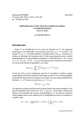 Exposé Bourbaki 1219 : Phénomène de cutoff pour les chaînes de Markov à courbure positive (d'après Justin Salez)