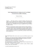 La correspondance d'August Gutzmer à Francisco Gomes Teixeira