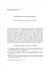 Bibliographie de Charles Hermite