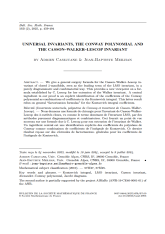 Invariants universels, polynôme de Conway et invariant de Casson-Walker-Lescop