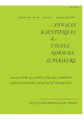Fibrés vectoriels algébriques et théorie $𝔸^1$-homotopique $p$-locale
