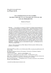 Les conséquences d'une guerre : Maurice Fréchet et le colloque de Lyon de 1948 sur les probabilités
